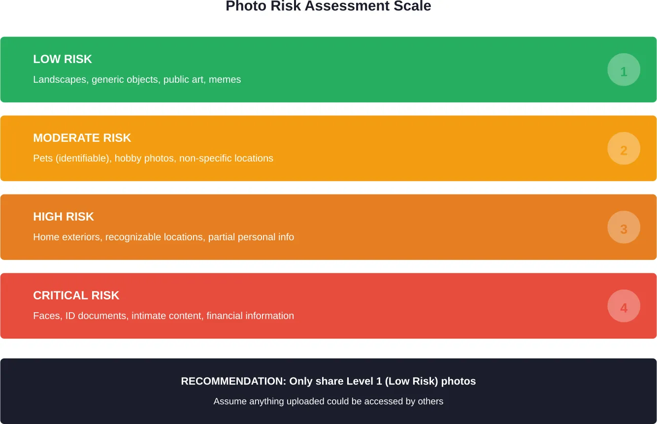 Risk levels for different types of photos sent through AI companion platforms